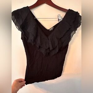 Pretty little Black Ruffled Blouse
